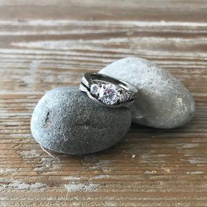 New Cubic Zironia Stainless Steel Women ring Sz 6